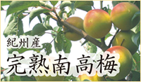 A Kishu Product    Fully-Ripened Nanko Plums